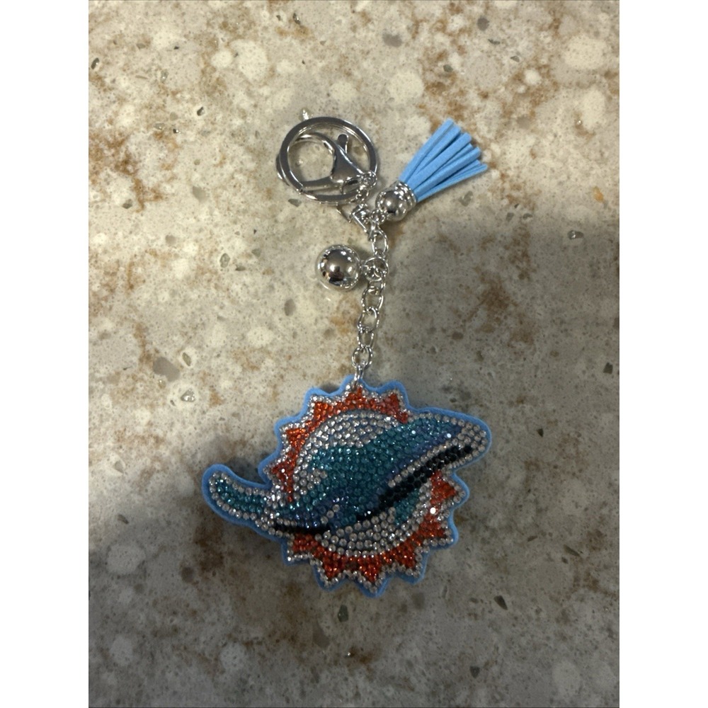 Miami‎ Dolphins Rhinestone Key Chain